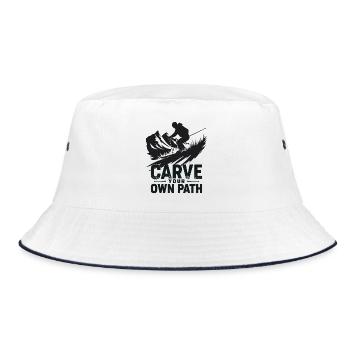 Carve Your Own Path Skifahrer Skifahren - Bucket Hat - Weiß/Navy - Vorne