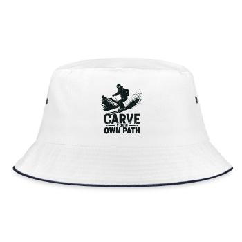 Carve Your Own Path Skifahrer Skifahren - Bucket Hat - Weiß/Navy - Vorne