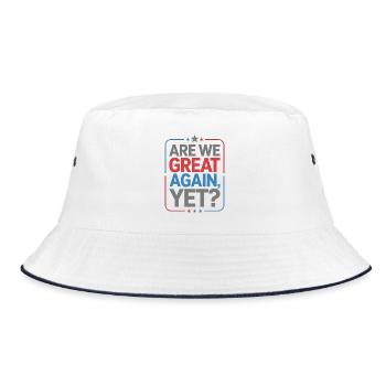 Are We Great Again, Yet? - Bucket Hat - white/navy - Front