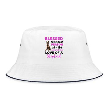 Proud German Shepherd Owner Saying - Bucket Hat - white/navy - Front