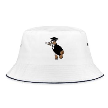 Deaf School Graduation College Certificate Certificate Certificate - Bucket Hat - white/navy - Front