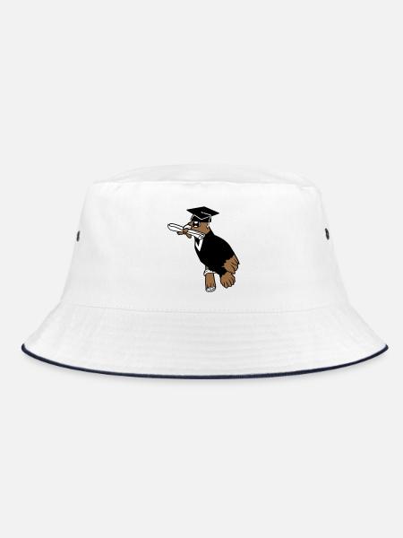 Deaf School Graduation College Certificate Certificate Certificate - Bucket Hat - white/navy - Front