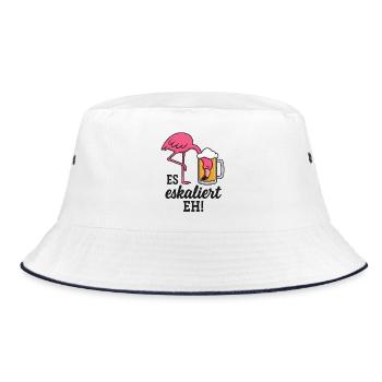 Es eskaliert! EH! - Bucket Hat - Weiß/Navy - Vorne