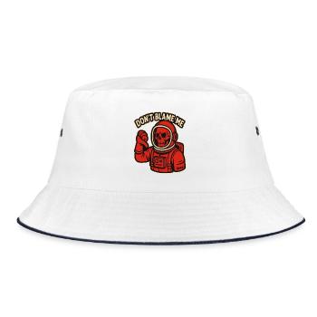 Skeleton Astronaut: Don't Blame Me - Bucket Hat - white/navy - Front