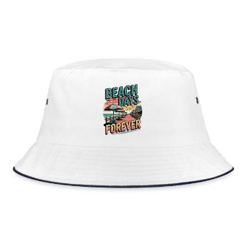 Beach Days Forever - Coastal Living Retro - Bucket Hat - white/navy - Front