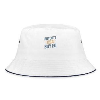 Pro-Europe Boycott USA Buy EU - Bucket Hat - white/navy - Front