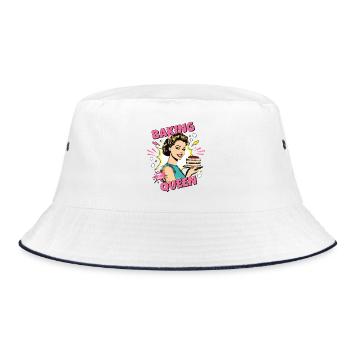 Baking Cake Baking Queen Baking Fairy Baker Pop Art - Bucket Hat - white/navy - Front