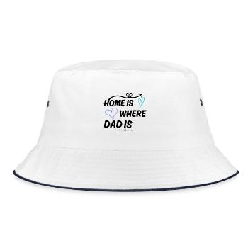Bester Papa Vatertag Design Dad Spruch - Bucket Hat - Weiß/Navy - Vorne