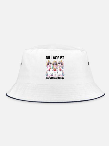 The situation is drunkenness - Bucket Hat - white/navy - Front