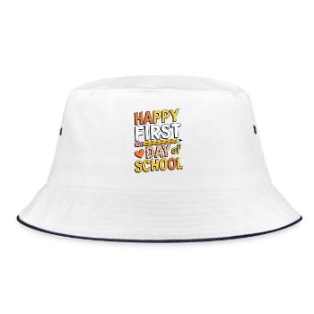 First day of school enrollment design - Bucket Hat - white/navy - Front