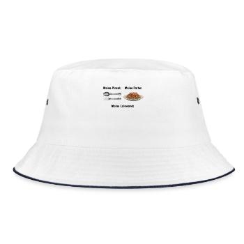 Spaghetti Bolognese Pinsel Farbe Leinwand Pasta - Bucket Hat - Weiß/Navy - Vorne