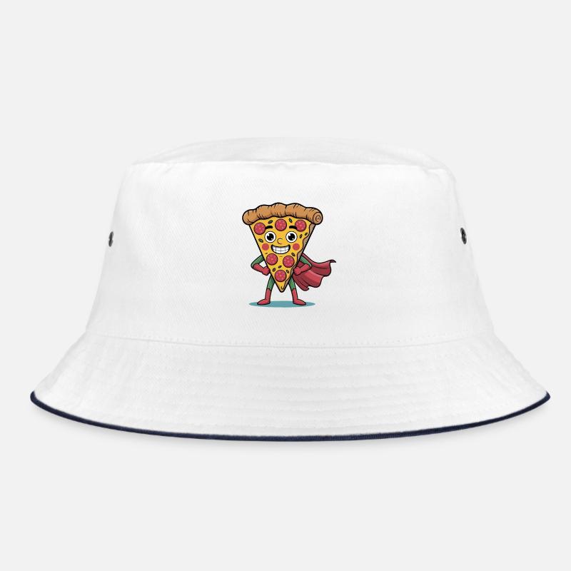 Funny Pizza Cartoon Pizza Slice Design Bucket Hat