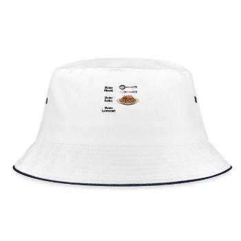 Spaghetti Bolognese Pinsel Farbe Leinwand Pasta - Bucket Hat - Weiß/Navy - Vorne