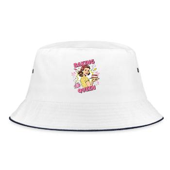 Baking Cake Baking Queen Baking Fairy Baker Pop Art - Bucket Hat - white/navy - Front
