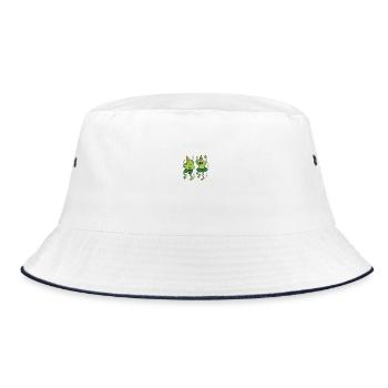 Dancing Party Frogs – Funny Cartoon Motif - Bucket Hat - white/navy - Front