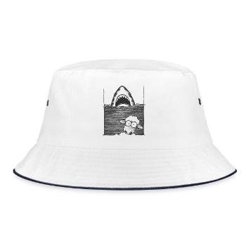 Shark Sheep - Bucket Hat - Weiß/Navy - Vorne