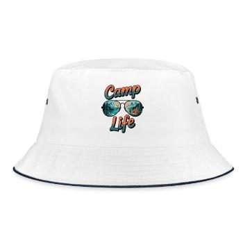 Camp Life – Abenteuer pur - Bucket Hat - Weiß/Navy - Vorne