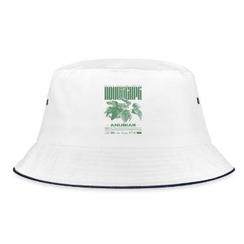 Aquascaping Anubias Aquatic Plant Fischhalter - Bucket Hat - Weiß/Navy - Vorne