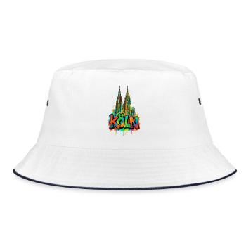 Dom Graffiti Style - Bucket Hat - white/navy - Front