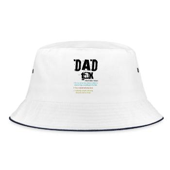 Steuerdefinition für Papa Lustiges Papa-Steuerdesign - Bucket Hat - Weiß/Navy - Vorne