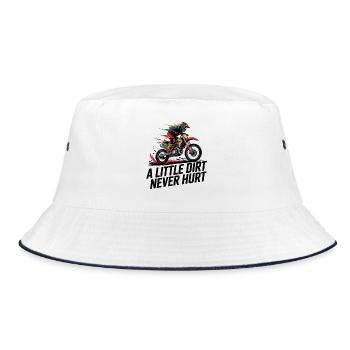 Motocross – A little dirt never hurts - Bucket Hat - white/navy - Front