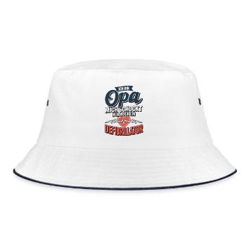 Ich bin Opa mich schockt nur noch ein Defi - Bucket Hat - Weiß/Navy - Vorne