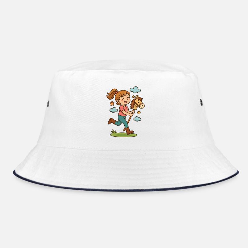 Hobby Horsing - Bucket Hat - Weiß/Navy