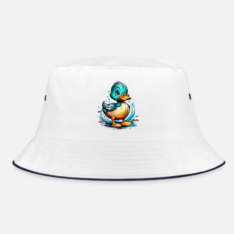 Cute duck design with water details Bucket Hat