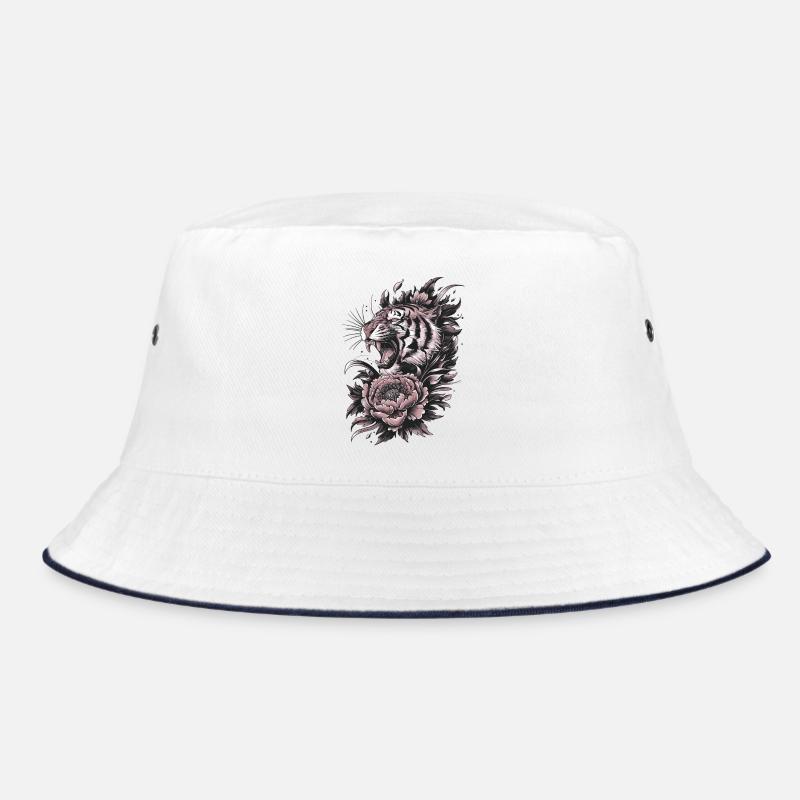 Tiger Meets Blossom – Power & Elegance Bucket Hat
