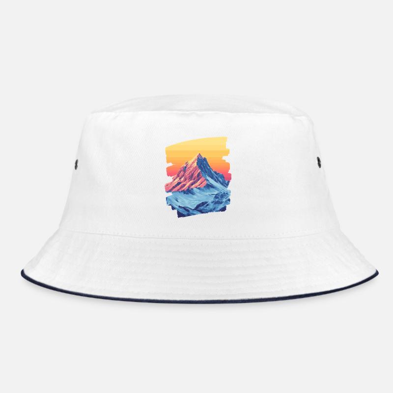 Berge Klettern Kletterer Wandern - Bucket Hat - Weiß/Navy