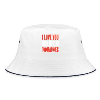 Je t’aime de ma tête tomates jeu de mots Romcom - Bob - blanc/marine - Devant
