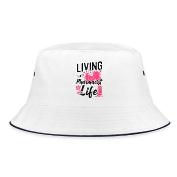 Pharmacy Tech Technician - Bucket Hat - white/navy - Front