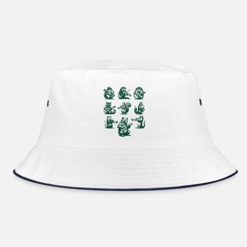 Forest Animals Playing Instruments Music Lover Bucket Hat