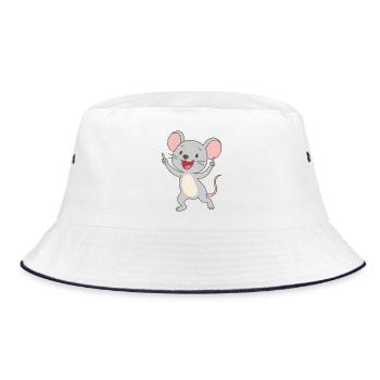 Dancing fun mouse - Bucket Hat - white/navy - Front