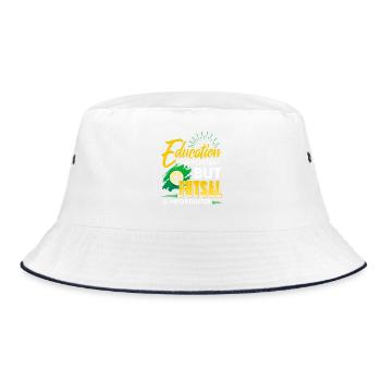 Futsal Is Importanter Funny Education Joke - Bucket Hat - white/navy - Front
