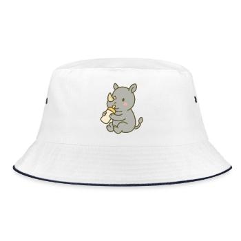 Biberon Rhino Baby - Bob - blanc/marine - Devant