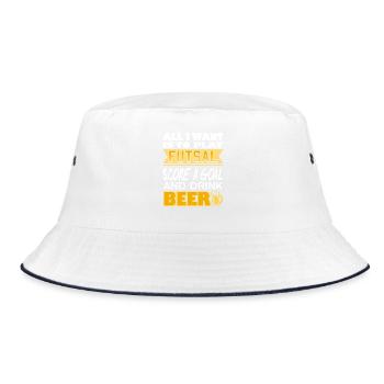 Jouer au futsal Marquer des buts Boire de la bière Citation amusante - Bob - blanc/marine - Devant