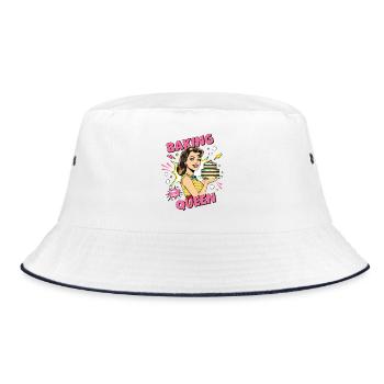 Baking Cake Baking Queen Baking Fairy Baker Pop Art - Bucket Hat - white/navy - Front