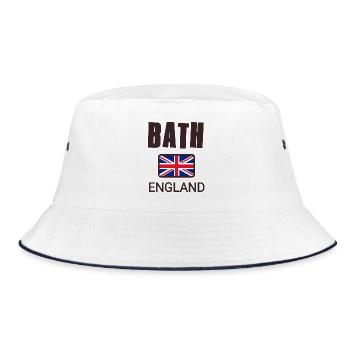 Bath, England - Bucket Hat - white/navy - Front