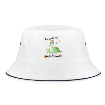 Nachwuchs Verkünden Ich Werde Große Schwester 2027 - Bucket Hat - Weiß/Navy - Vorne