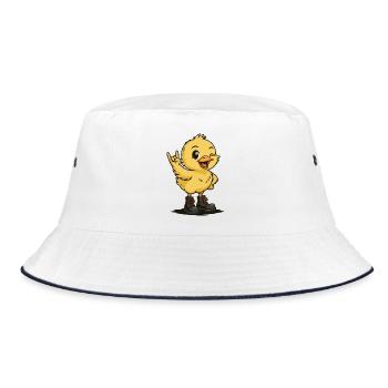 Ich benötige einen verkaufsfördernden Beschreibung - Bucket Hat - Weiß/Navy - Vorne