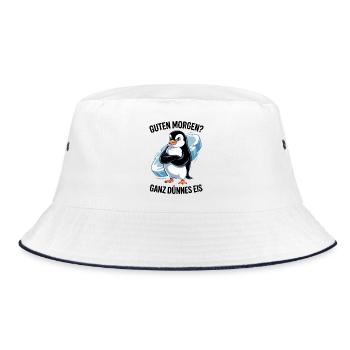 Good morning? Very thin ! Funny Penguin - Bucket Hat - white/navy - Front