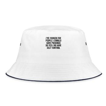 Komisch - Bucket Hat - Weiß/Navy - Vorne