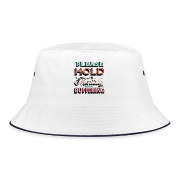 Please Hold I'm Mentally Buffering Mental Health - Bucket Hat - white/navy - Front