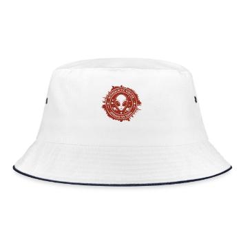 Intergalactic Visitor – Stamp Design from Space - Bucket Hat - white/navy - Front