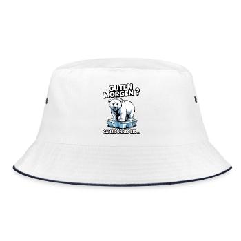Guten Morgen Polarbär Eis - Bucket Hat - Weiß/Navy - Vorne