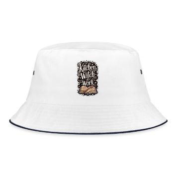 Kitchen witch at work - Bucket Hat - white/navy - Front