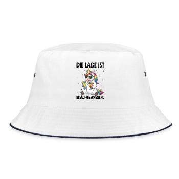 The situation is drunkenness - Bucket Hat - white/navy - Front