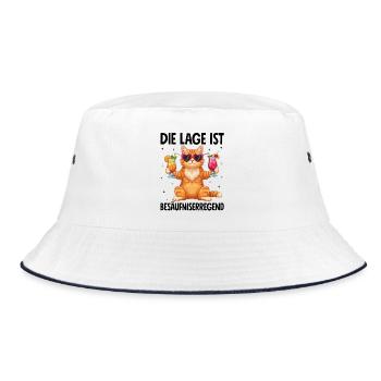 The situation is drunkenness - Bucket Hat - white/navy - Front