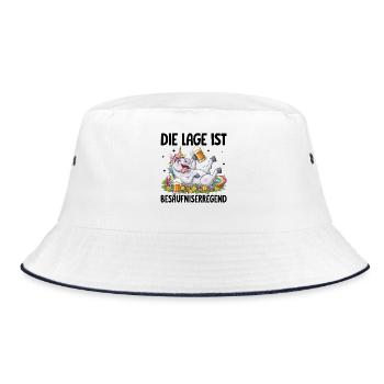 The situation is drunkenness - Bucket Hat - white/navy - Front
